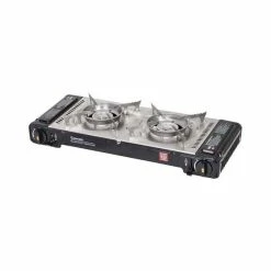Gasmate Travelmate II SS Double Butane Stove With Hotplate
